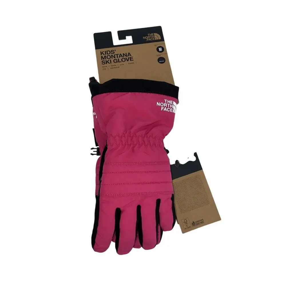 The North Face Kids Montana Ski Glove Mr Pink Sz Medium NWT Warmest Dryvent Etip